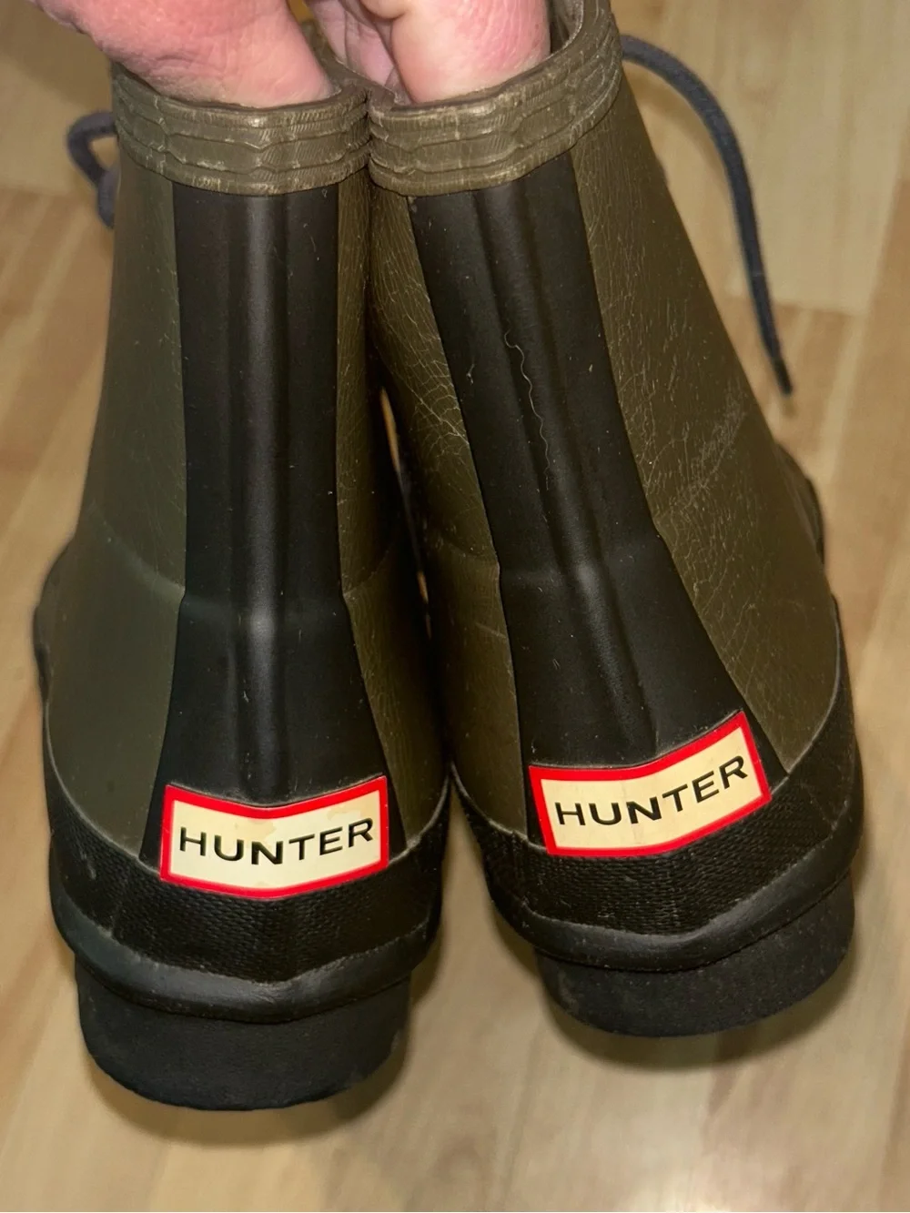 Women’s Olive Green Hunter Original Lace-up Waterproof Ankle Boots 12